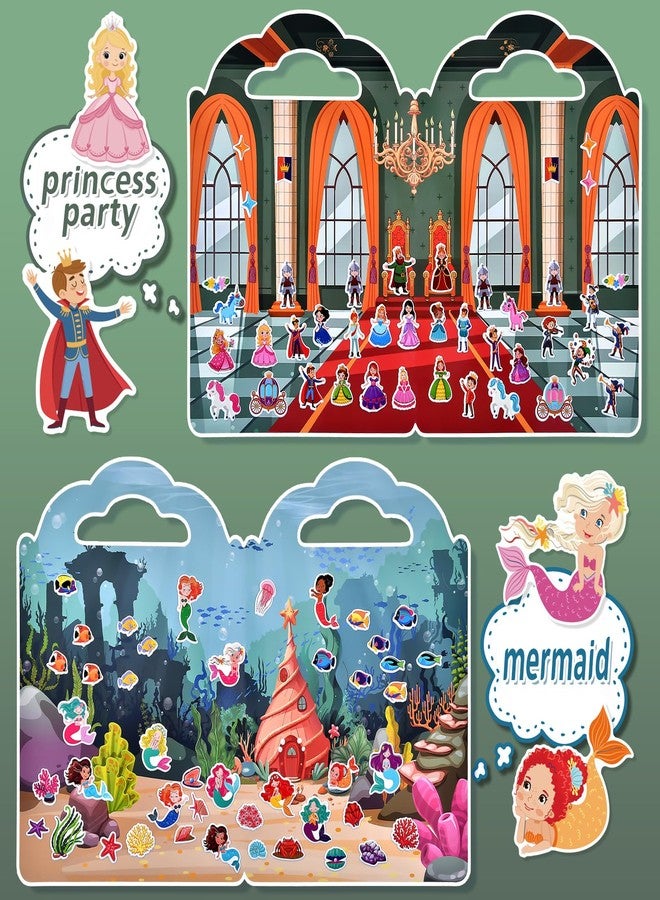 Cosomia 6 Set (260pcs) Puffy Sticker Books Activity for Girls, Reusable Stickers Book, Fairytale+Garden+Princess Party+Mermaid+Kids Zone+Girls' Shop, Travel Book for Kids Ages 3+ - Image 5